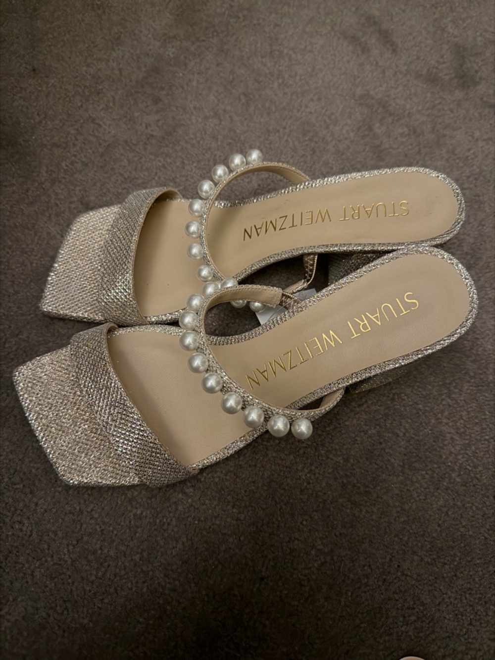 NWT Stuart Weitzman Goldie 60 Block Slide